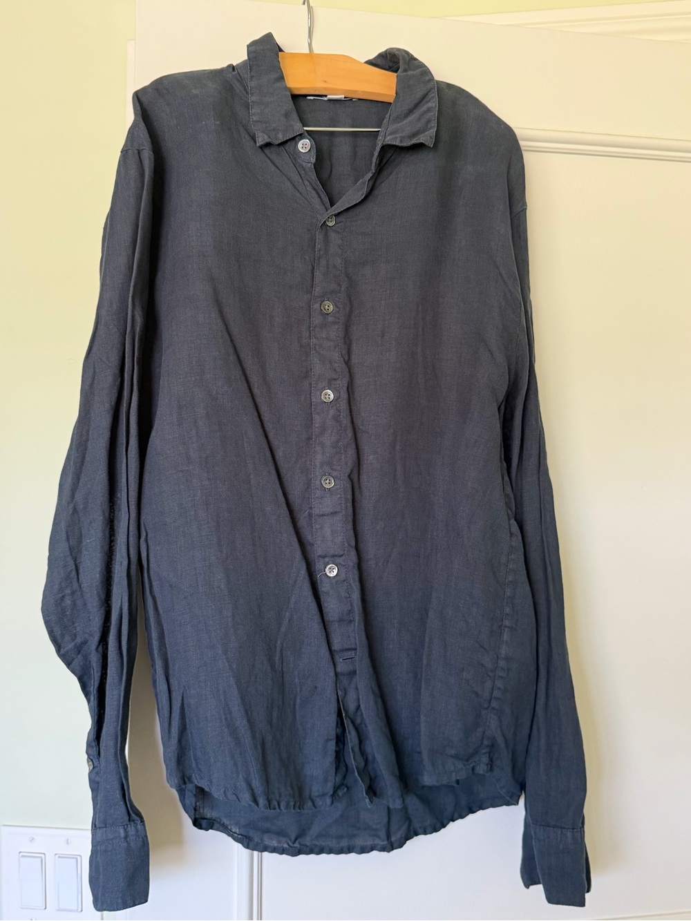 James Perse Dark Navy Long-Sleeve Button-Down Shirt